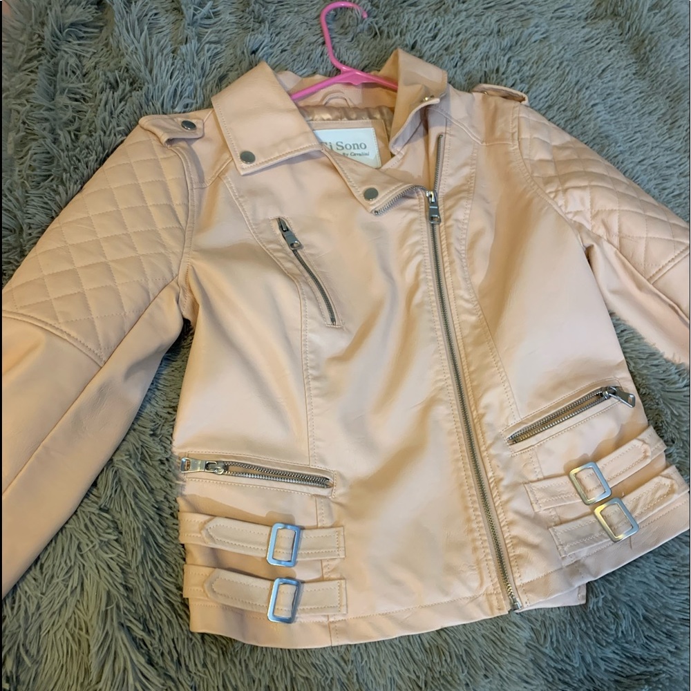 Light pink leather jacket